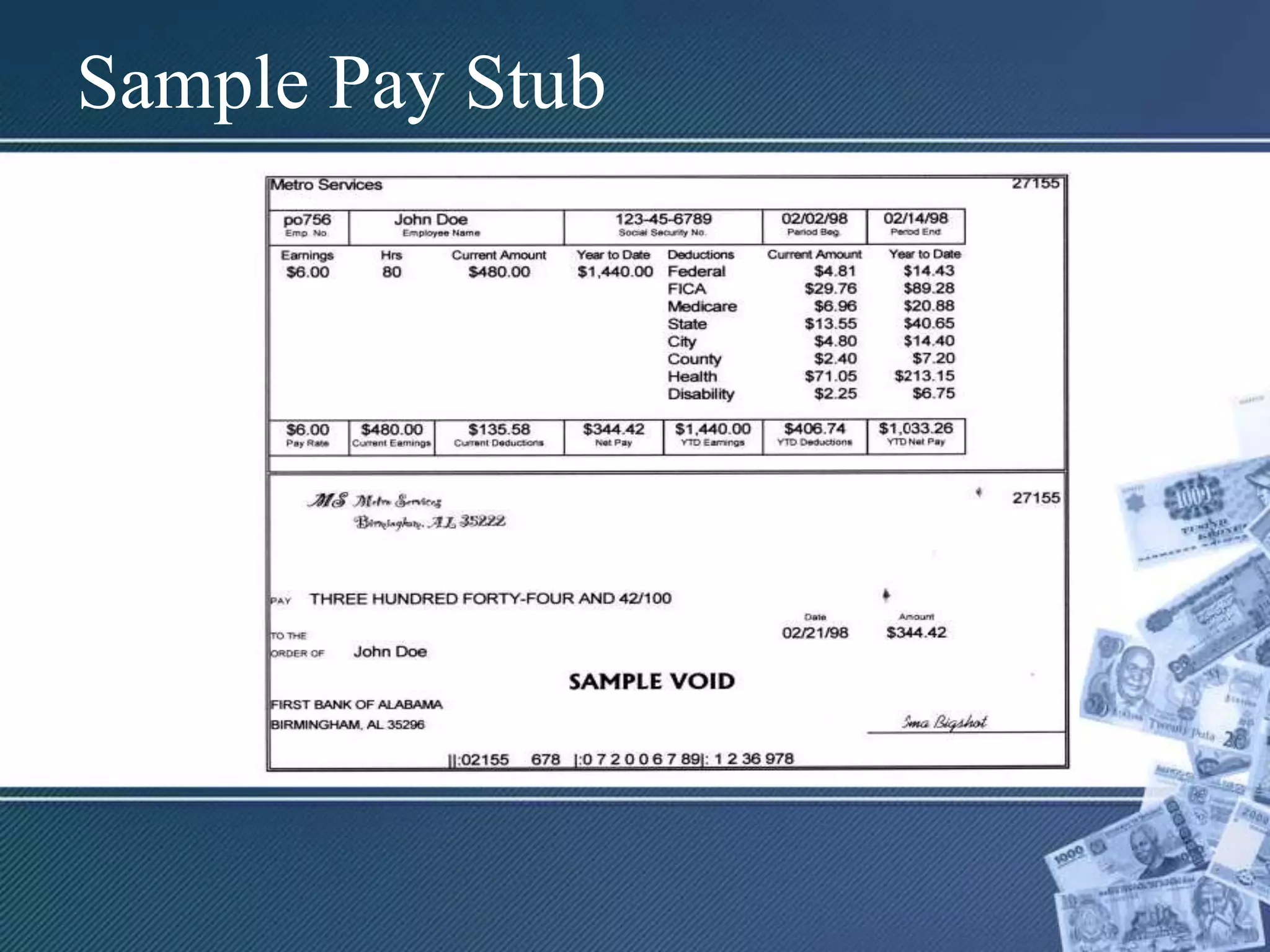 Sample Pay Stub
