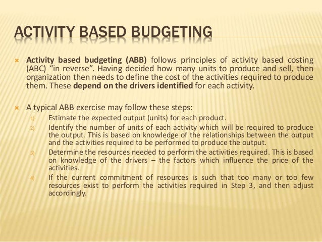 disadvantages of activity based budgeting
