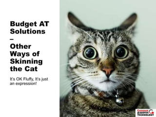 Budget AT
Solutions
–
Other
Ways of
Skinning
the Cat
It’s OK Fluffy, It’s just
an expression!
 
