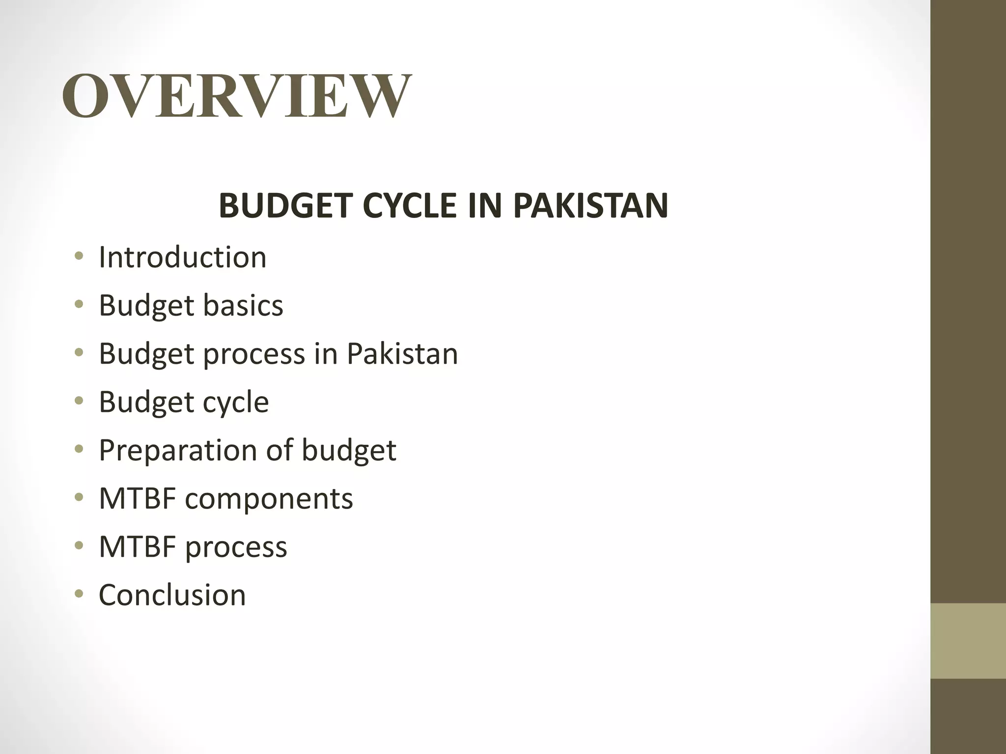 Budget cycle in pakistan