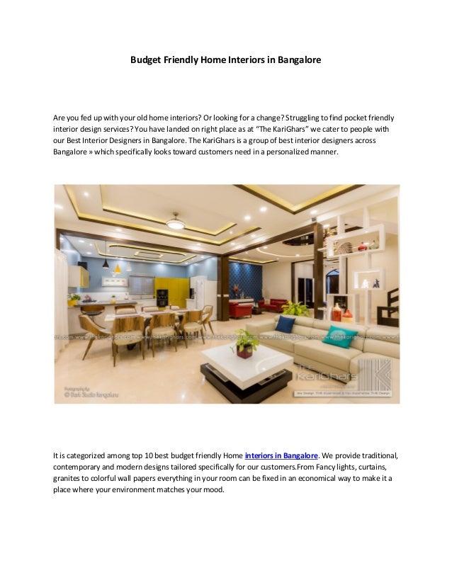 Budget Friendly Home Interiors In Bangalore