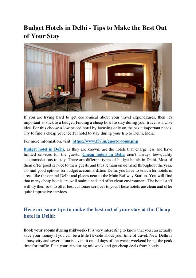 Budget Hotels In Delhi Tips To Make The Best Out Of Your Stay