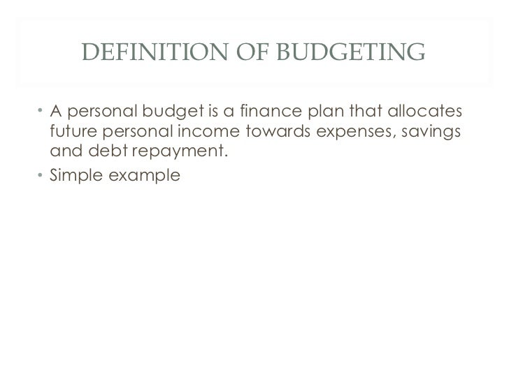 what is personal budgeting