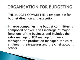 Budgeting & Budgetary Control | PPTX