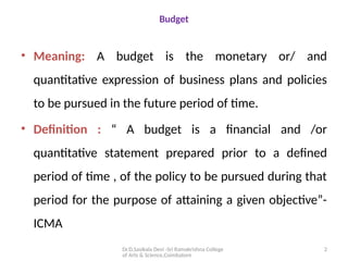 Comprehensive Guide to Budgeting and its classification | PPTX