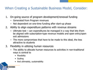 Budgeting, Financing, and Sustaining CBE Programs Faculty Development ...