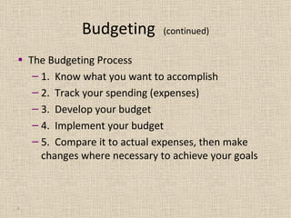 Budgeting Explained In Depth Budgeting 101 | PPT