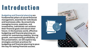 Financial goals and budgeting strategies