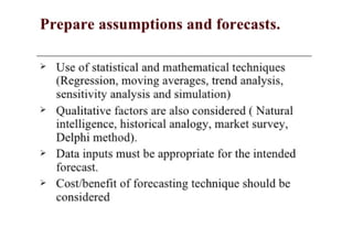 Budgeting planning control