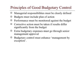 Budgeting planning control