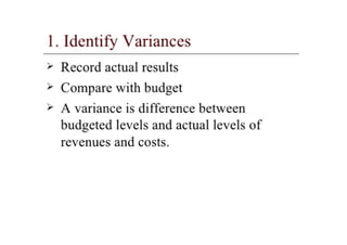 Budgeting planning control
