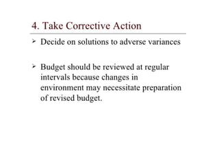 Budgeting planning control