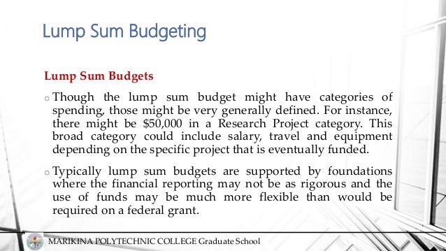 budgeting system line item lump sum and ppbs budgeting for college graduates