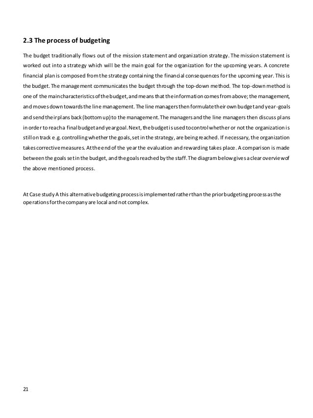 Research on budgeting picture