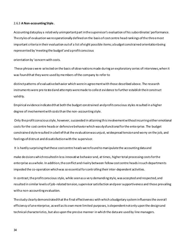 Budgeting dissertation picture