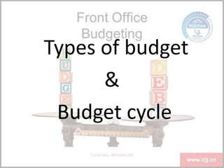 Types of budget
&
Budget cycle
 