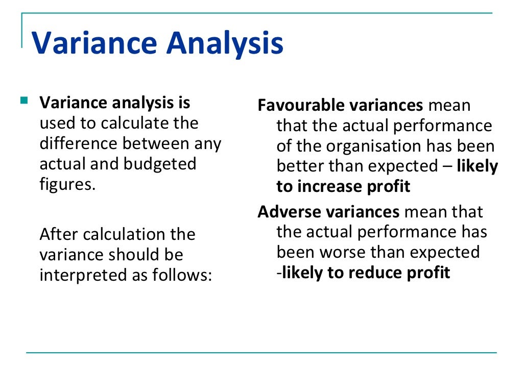 Budgeting & Variance Analysis