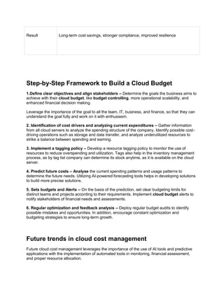 Budgeting Your Move to the Cloud: Cost Breakdown | PDF