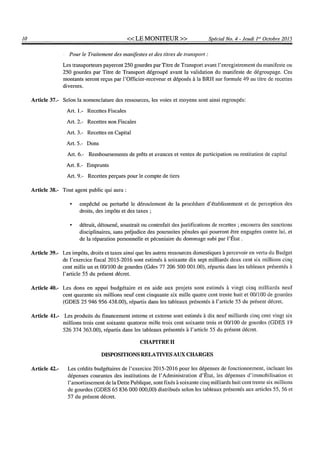 Budget de l'exercice 2015-2016 (HAITI)