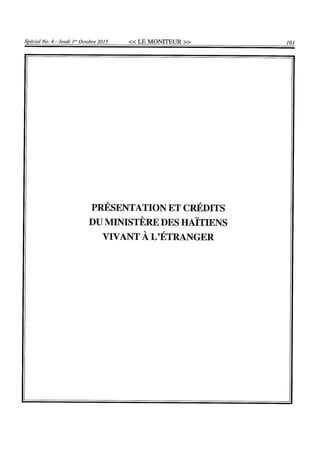 Budget de l'exercice 2015-2016 (HAITI)