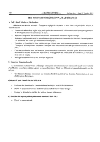 Budget de l'exercice 2015-2016 (HAITI)