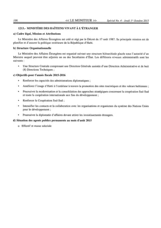 Budget de l'exercice 2015-2016 (HAITI)