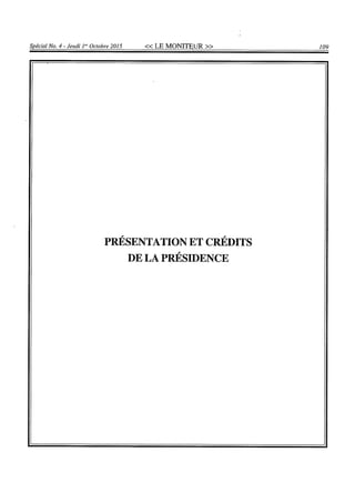 Budget de l'exercice 2015-2016 (HAITI)