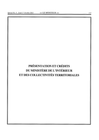 Budget de l'exercice 2015-2016 (HAITI)