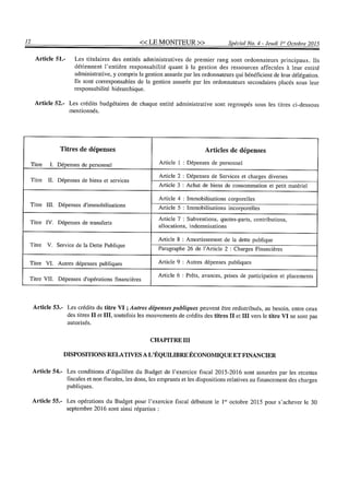 Budget de l'exercice 2015-2016 (HAITI)