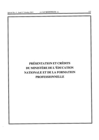 Budget de l'exercice 2015-2016 (HAITI)