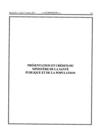 Budget de l'exercice 2015-2016 (HAITI)