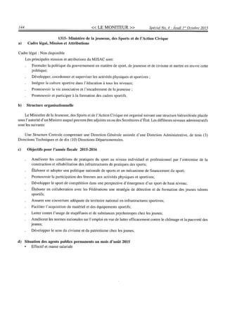 Budget de l'exercice 2015-2016 (HAITI)