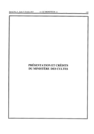 Budget de l'exercice 2015-2016 (HAITI)