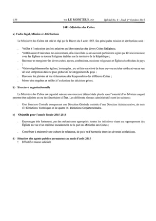 Budget de l'exercice 2015-2016 (HAITI)