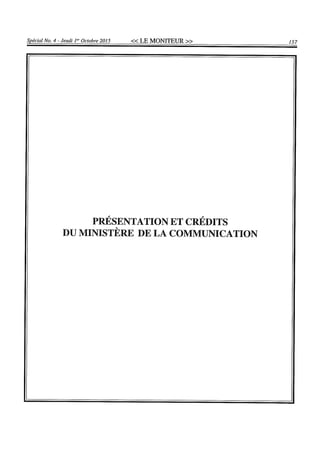 Budget de l'exercice 2015-2016 (HAITI)