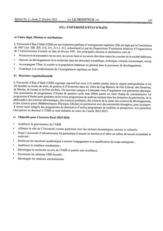 Budget de l'exercice 2015-2016 (HAITI)