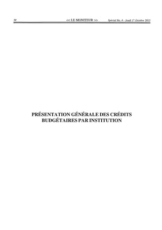 Budget de l'exercice 2015-2016 (HAITI)