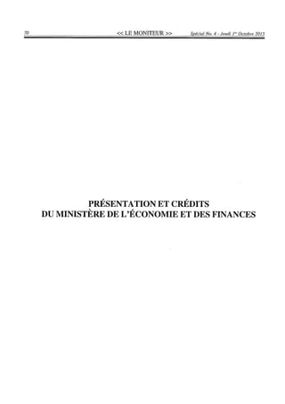 Budget de l'exercice 2015-2016 (HAITI)