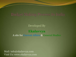 Developed By

                     Ekalavvya
       A site for Current Affairs & General Studies




Mail: info@ekalavvya.com
Visit Us: www.ekalavvya.com
 