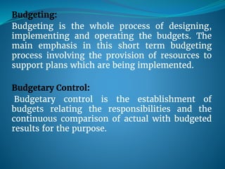 Budgetrary Budgetory control | PPTX
