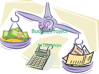 Budget Project By Luis Mejia 