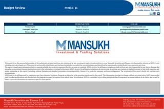 Budget review 2013 14