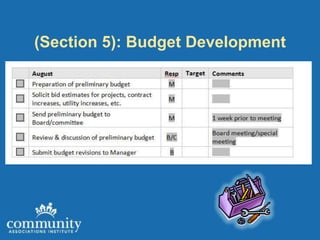 (Section 5): Budget Development
 