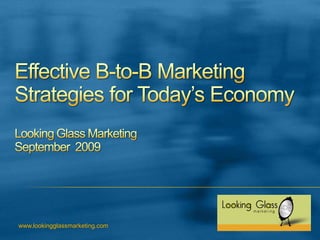 Effective B-to-B Marketing Strategies for Today’s Economy Looking Glass MarketingSeptember  2009 www.lookingglassmarketing.com 