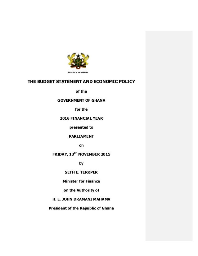 AccraReport.com Ghana Budget 2016 - Budget statement and economic pol…