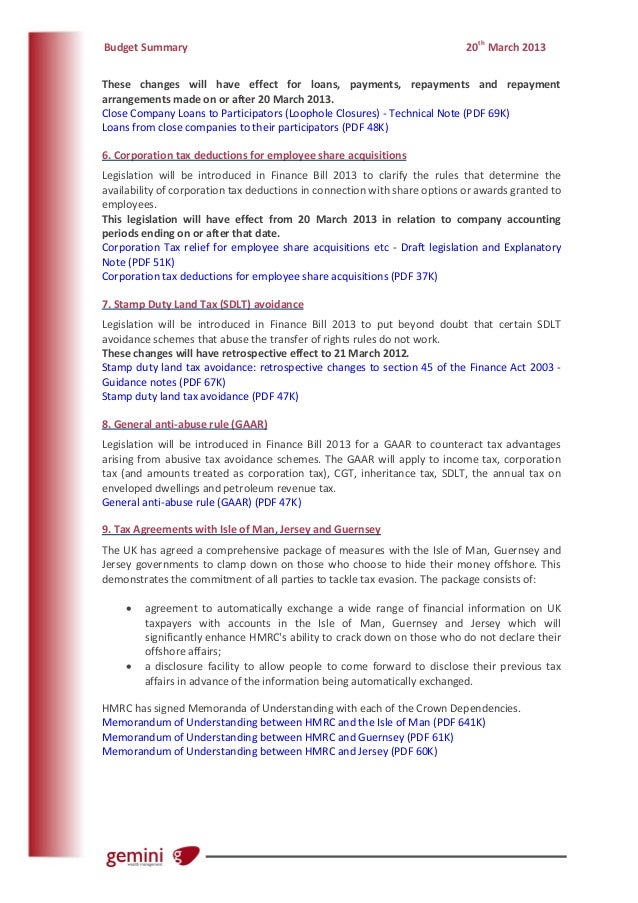 Budget Summary 2013 - 