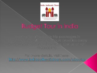 Budget tour in india
