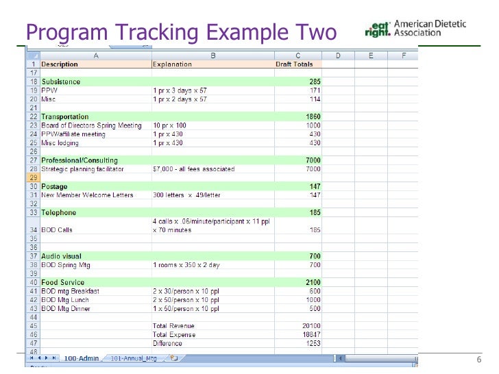 program budget template