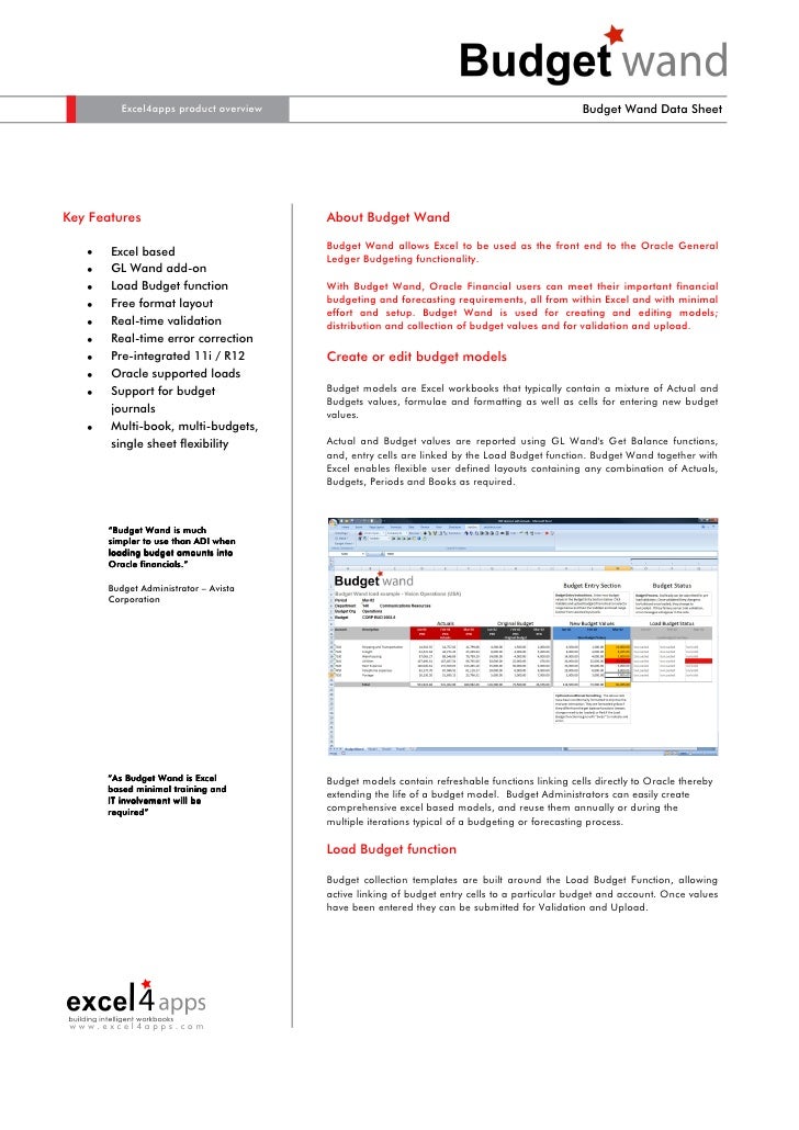 budget wand datasheet budget models excel