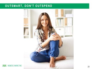 20
OUTSMART, DON’T OUTSPEND
 